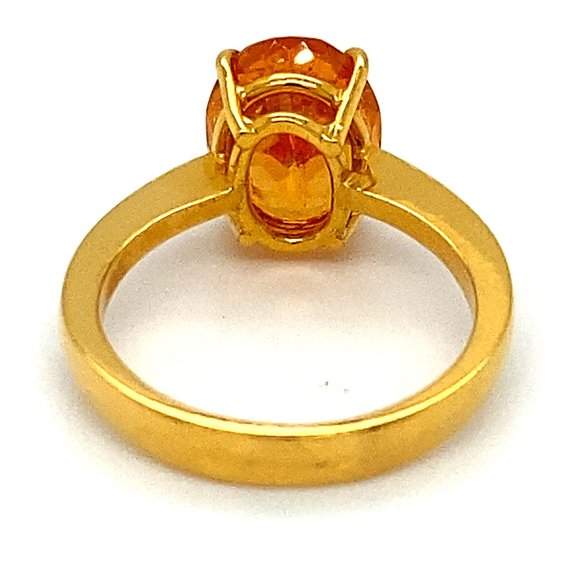 Mandarin Spessartine 4.00ct Solid 22K Gold Ring - Picture 5 of 7